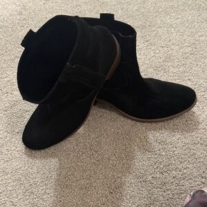 Lucky Brand Suede Black Ankle Boots